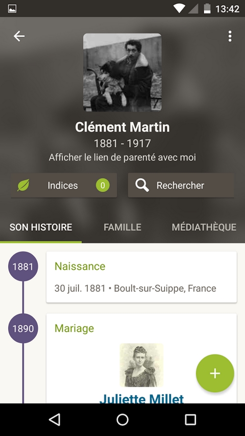 Généalogie sur Android Ancestry