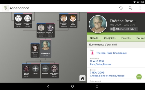 Généalogie sur Android FamilySearch