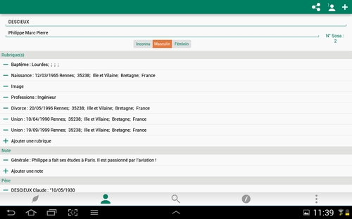 Généalogie sur Android Geneatique