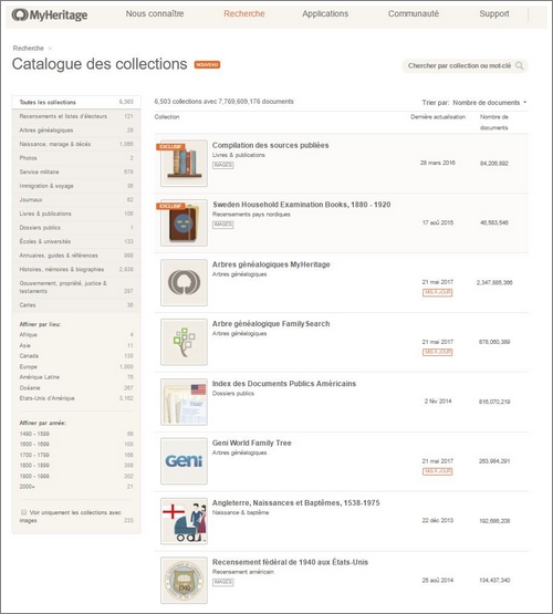 Actualité génealogie MyHeritage