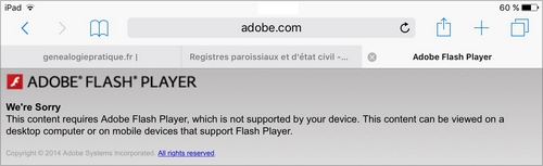 La mort de Flash : Bonne nouvelle pour les généalogistes | Adobe We are sorry