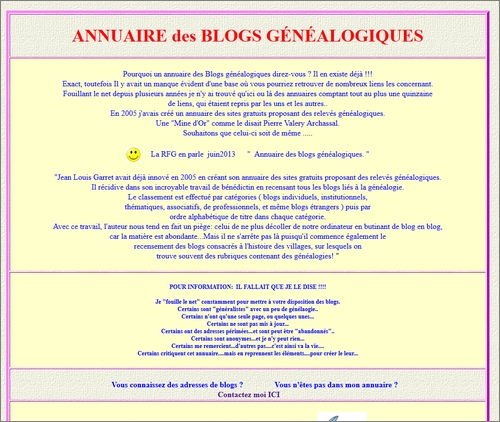 Annuaire blogs de généalogie Home