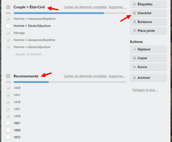 Organiser vos travaux Genealogique avec Trello _ Checklist