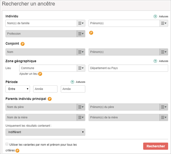 Geneanet gratuit ou premium - Recherche gratuite