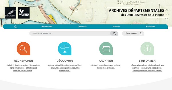 Archives départementales des deux sèvres et de la vienne