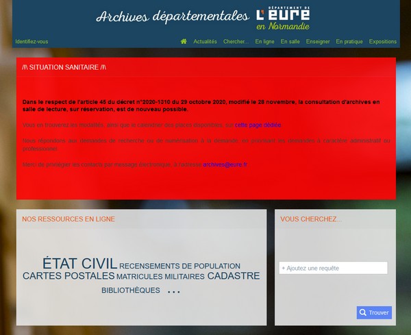 Généalogie dans l'Eure 27 - Archives départementales