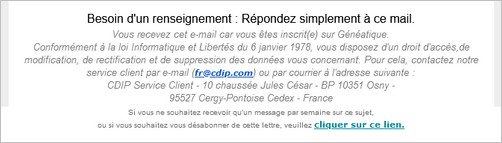 Genealogistes Attention a votre adresse e-mail - Geneatique - Lien de désinscription