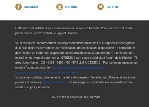 Genealogistes Attention a votre adresse e-mail - Heredis - Lien de désinscription