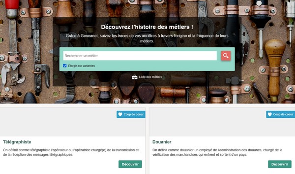 Rubrique Histoire des métiers sur Geneanet