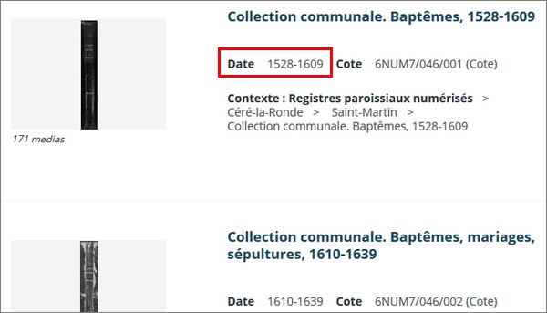 Comment consulter les registres paroissiaux en ligne _ Date de début des tenues des registres paroissiaux