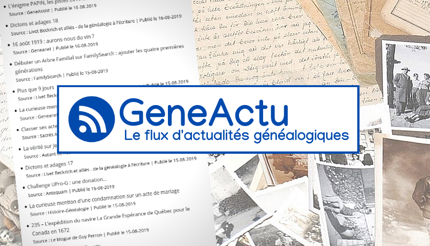 GeneActu - Le flux d'actualité généalogique
