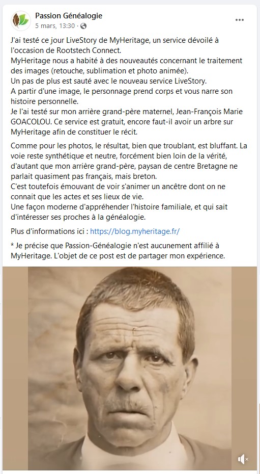 Le test de Lifestory de MyHeritage - PassionGénéalogie