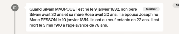 Ligne de vie - Comparaison d’Ancestry, Filae, Geneanet et MyHeritage - Ligne de vie Ancestry - Résumé Vie Ancetre