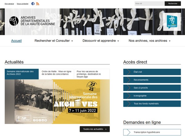 Genealogie en Haute-Garonne (31) - Archives Départementales