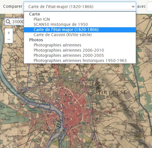 Remonter le temps - Cartes disponibles - GenealogiePratique