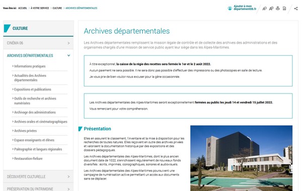Genealogie 06 - Archives départementales des Alpes-Maritimes