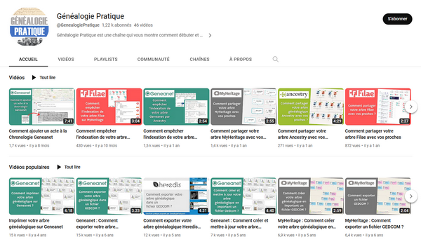 Chaine Youtube Genealogie Pratique